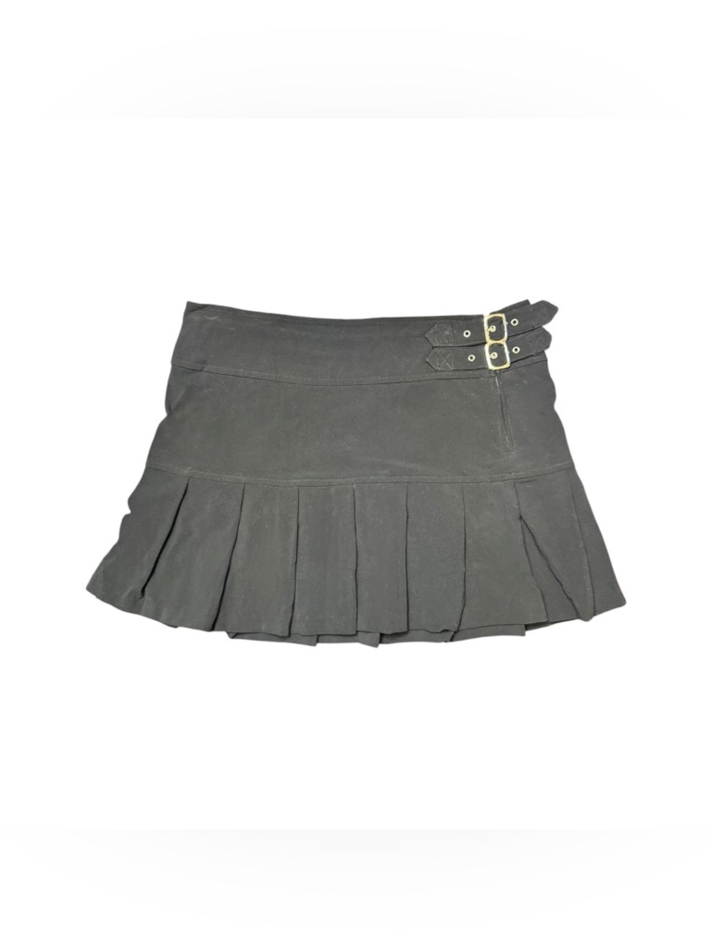 Y2K No Boundaries Black Pleated + Belted Mini Skirt Size 5